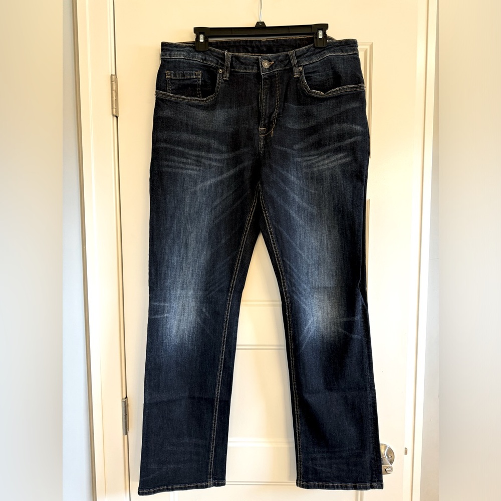 Buffalo straight stretch jeans, dark, 36x32